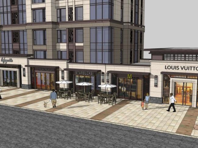 Sketchup商业模型|底层商业街,现代风格 Sketchup商业模型|底层商业街,现代风格