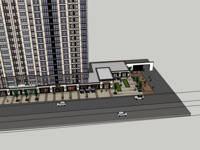 Sketchup商业模型|底层商业街,现代风格 Sketchup商业模型|底层商业街,现代风格