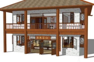Sketchup古建筑模型|多层茶楼,古建,中式风格-BIM建筑网