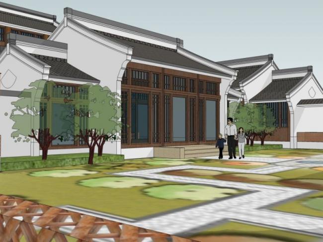 Sketchup商业模型|多层会所,现代中式风格 Sketchup商业模型|多层会所,现代中式风格