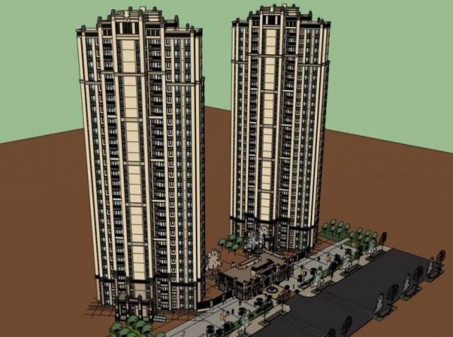 Sketchup住宅模型|高层住宅,古典风格 Sketchup住宅模型|高层住宅,古典风格