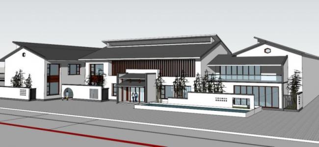 Sketchup商业模型|会所,现代中式风格 Sketchup商业模型|会所,现代中式风格