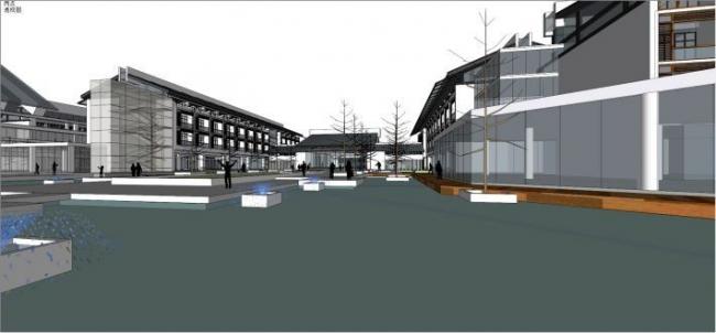 Sketchup住宅模型|住宅区,中式风格 Sketchup住宅模型|住宅区,中式风格