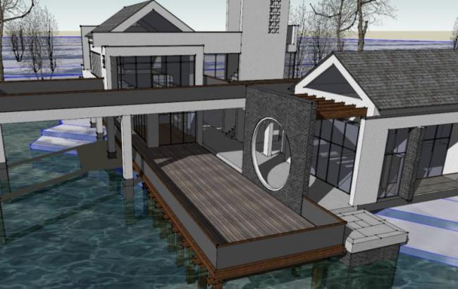 Sketchup商业模型|低层休闲会所,中式风格 Sketchup商业模型|低层休闲会所,中式风格