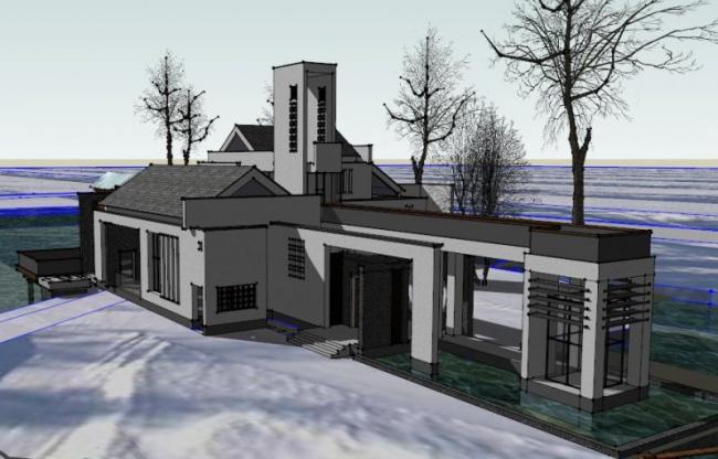 Sketchup商业模型|低层休闲会所,中式风格 Sketchup商业模型|低层休闲会所,中式风格