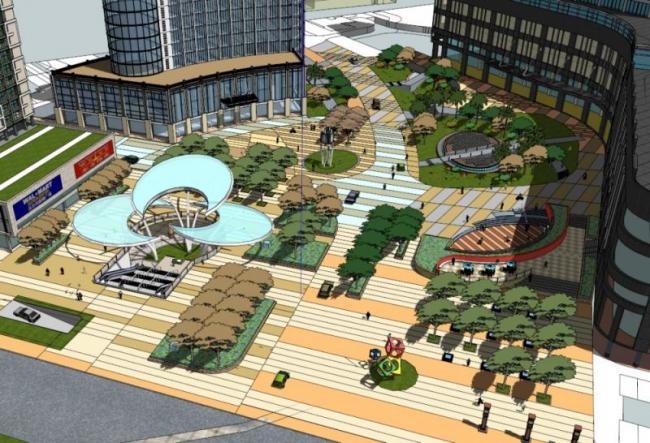 Sketchup商业模型|多层商业中心,现代风格 Sketchup商业模型|多层商业中心,现代风格