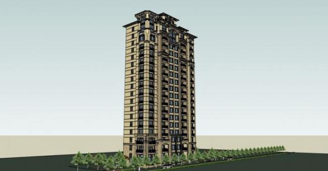 Sketchup住宅模型|高层住宅,古典风格 Sketchup住宅模型|高层住宅,古典风格