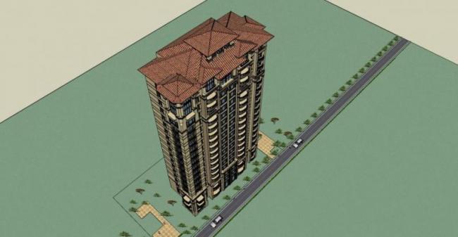 Sketchup住宅模型|高层住宅,古典风格 Sketchup住宅模型|高层住宅,古典风格
