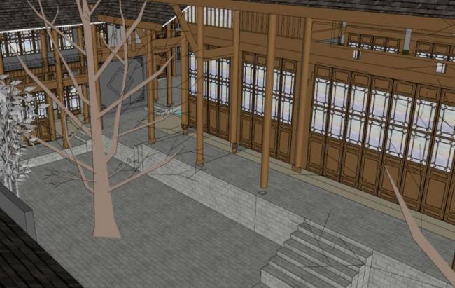 Sketchup住宅模型|中式落院,低层 Sketchup住宅模型|中式落院,低层