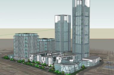 Sketchup办公模型|超高层办公楼,底层商业,现代风格-BIM建筑网