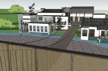 Sketchup酒店模型|多层度假村,现代中式风格-BIM建筑网