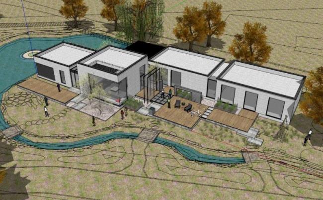 Sketchup商业模型|低层会所,现代风格 Sketchup商业模型|低层会所,现代风格