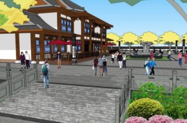 Sketchup景观模型|入口广场,公园景观,中式风格-BIM建筑网