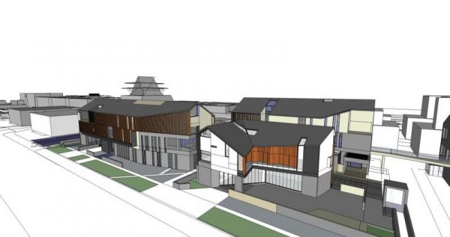 Sketchup商业模型|多层商业街,现代风格 Sketchup商业模型|多层商业街,现代风格