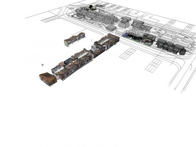 Sketchup商业模型|多层商业街,现代风格 Sketchup商业模型|多层商业街,现代风格