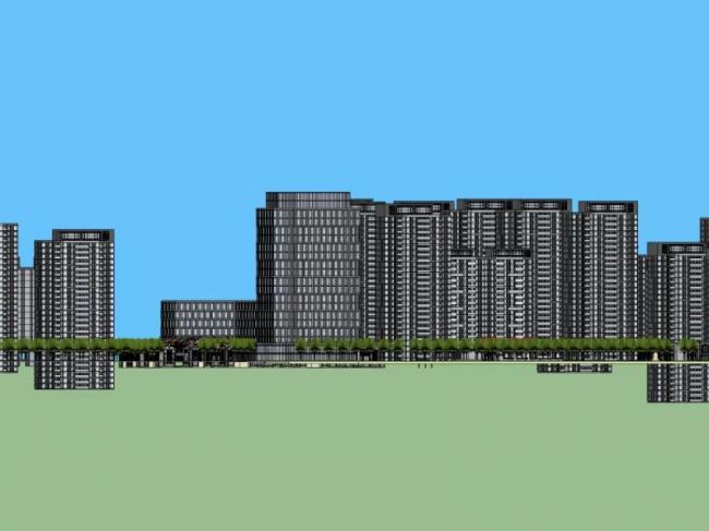 Sketchup住宅模型|高层住宅小区,现代风格 Sketchup住宅模型|高层住宅小区,现代风格