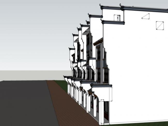 Sketchup住宅模型|徽派住宅,多层住宅 Sketchup住宅模型|徽派住宅,多层住宅