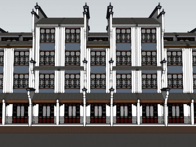 Sketchup住宅模型|徽派住宅,多层住宅 Sketchup住宅模型|徽派住宅,多层住宅