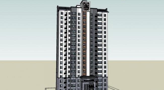 Sketchup住宅模型|高层住宅,现代中式风格 Sketchup住宅模型|高层住宅,现代中式风格