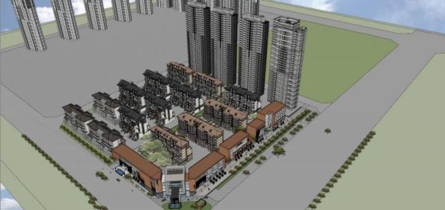 Sketchup商业模型|多层商业街,现代风格 Sketchup商业模型|多层商业街,现代风格