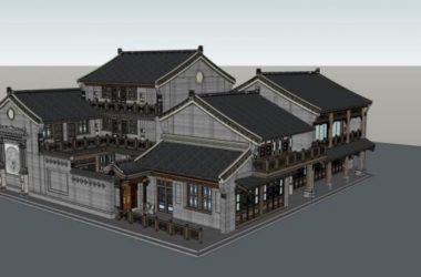 Sketchup住宅模型|晋派住宅,中式风格-BIM建筑网