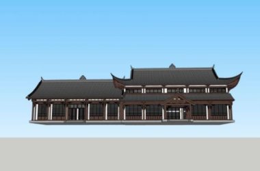 Sketchup古建筑模型|多层古民居,古建,中式风格-BIM建筑网