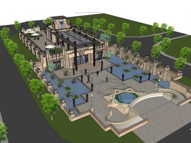 Sketchup商业模型|多层会所,古典风格 Sketchup商业模型|多层会所,古典风格