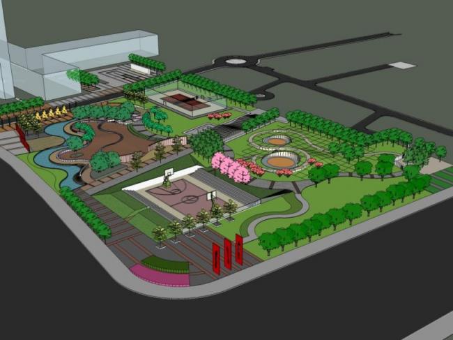 Sketchup景观模型|公园景观,现代风格 Sketchup景观模型|公园景观,现代风格