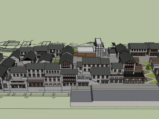 Sketchup商业模型|多层会所,现代中式风格 Sketchup商业模型|多层会所,现代中式风格