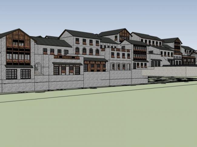 Sketchup商业模型|多层会所,现代中式风格 Sketchup商业模型|多层会所,现代中式风格