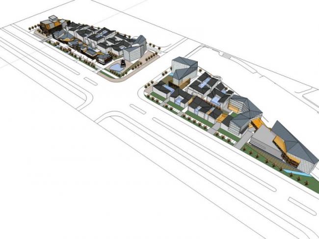 Sketchup商业模型|多层商业街,现代风格 Sketchup商业模型|多层商业街,现代风格