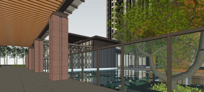 Sketchup景观模型|住宅景观,中式风格 Sketchup景观模型|住宅景观,中式风格