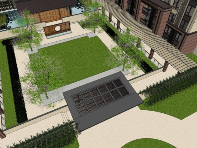 Sketchup景观模型|住宅景观,中式风格 Sketchup景观模型|住宅景观,中式风格