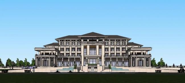 Sketchup商业模型|多层会所,欧式风格 Sketchup商业模型|多层会所,欧式风格