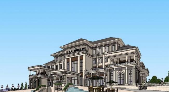 Sketchup商业模型|多层会所,欧式风格 Sketchup商业模型|多层会所,欧式风格