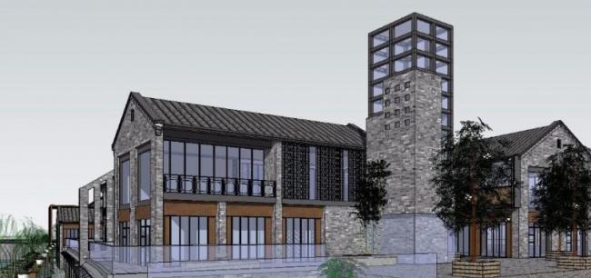 Sketchup商业模型|商业街,现代中式风格 Sketchup商业模型|商业街,现代中式风格