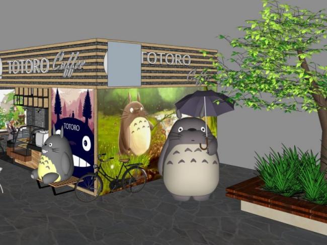 Sketchup商业模型|低层商店,现代风格 Sketchup商业模型|低层商店,现代风格