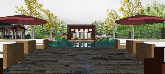 Sketchup商业模型|多层会所,现代中式风格 Sketchup商业模型|多层会所,现代中式风格