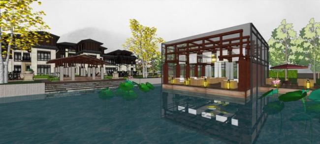 Sketchup商业模型|多层会所,现代中式风格 Sketchup商业模型|多层会所,现代中式风格