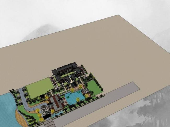 Sketchup商业模型|多层会所,现代中式风格 Sketchup商业模型|多层会所,现代中式风格