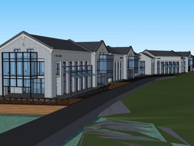 Sketchup商业模型|商业街,现代中式风格 Sketchup商业模型|商业街,现代中式风格