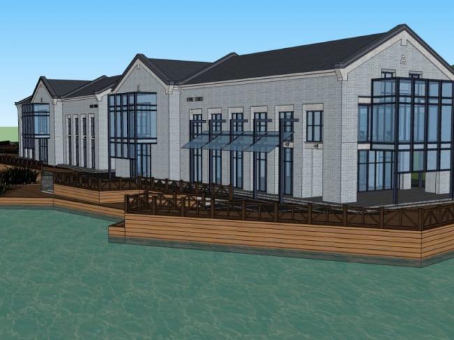 Sketchup商业模型|商业街,现代中式风格 Sketchup商业模型|商业街,现代中式风格