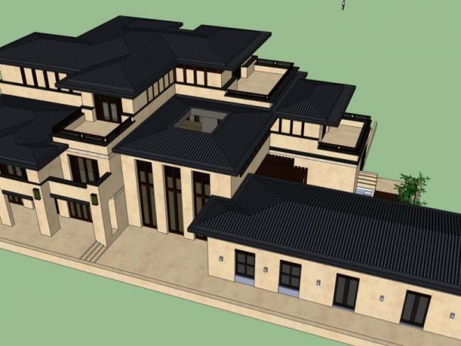 Sketchup商业模型|多层会所,现代风格 Sketchup商业模型|多层会所,现代风格