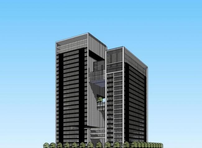 Sketchup办公模型|高层办公楼,现代风格 Sketchup办公模型|高层办公楼,现代风格