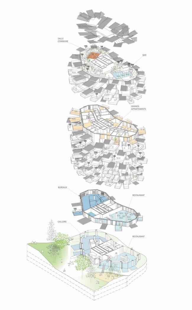 BIM建筑|枝叶四散,挺立耸立的白色树塔公寓 / 藤本壮介等 BIM建筑|枝叶四散,挺立耸立的白色树塔公寓 / 藤本壮介等