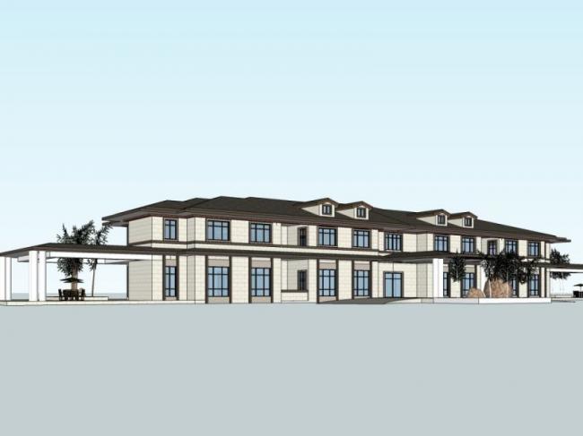 Sketchup商业模型|低层会所,现代风格 Sketchup商业模型|低层会所,现代风格