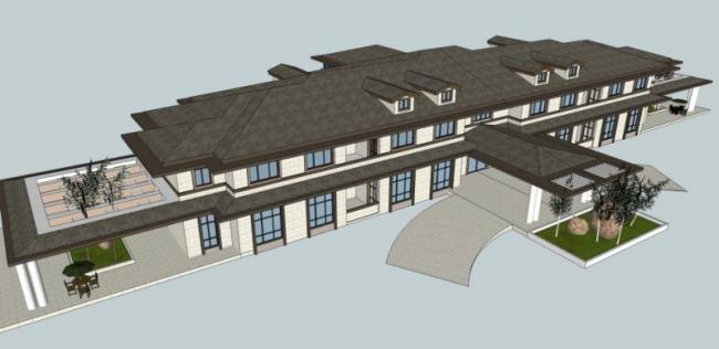 Sketchup商业模型|低层会所,现代风格 Sketchup商业模型|低层会所,现代风格