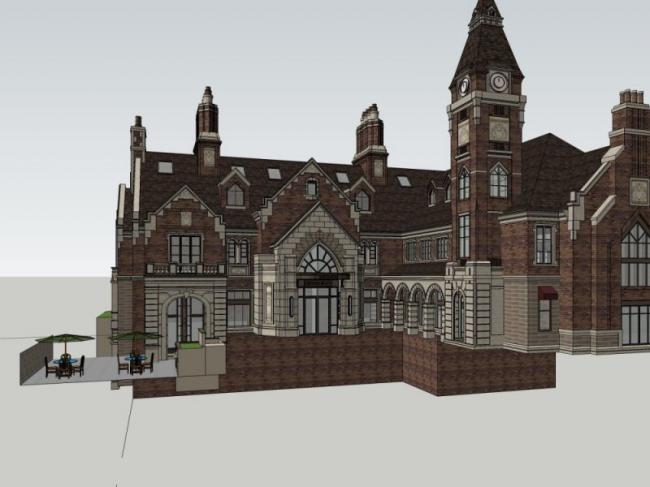 Sketchup商业模型|多层会所,古典风格 Sketchup商业模型|多层会所,古典风格