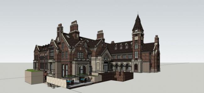 Sketchup商业模型|多层会所,古典风格 Sketchup商业模型|多层会所,古典风格