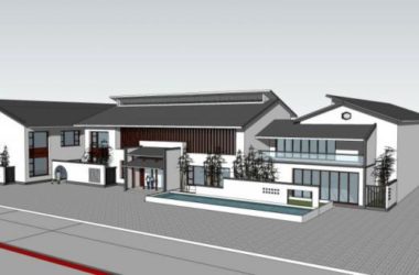 Sketchup商业模型|低层会所，现代中式风格-BIM建筑网